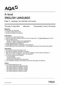 AQA A-level ENGLISH LANGUAGE Paper 1 Language, the individual and society 7702/1 QP EnglishLanguage A 23May2