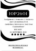 IOP2601 assignment 3 semester 2 2024 solutions {Due Date September 2024}