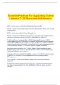  Essential Practices For Supporting Diverse Learners D169 Questions And Answers.