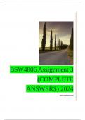 BSW4806 Assignment 3 (COMPLETE ANSWERS) 2024