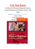 Textbook of Physical Diagnosis History and Examination 7th Edition Swartz Test Bank