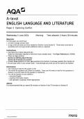 AQA A-level ENGLISH LANGUAGE AND LITERATURE Paper 2 Exploring Conflict 7707/2 QP 2024