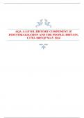 AQA A-LEVEL HISTORY COMPONENT 1F  INDUSTRIALISATION AND THE PEOPLE: BRITAIN,  C1783–1885 QP MAY 2024