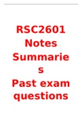 RSC2601 Summary and q/a