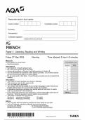 AQA AS FRENCH Paper 1 Listening, Reading and Writing 7651/1 QP-French AS 17May24