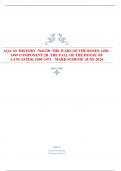 AQA AS HISTORY 7041/2B THE WARS OF THE ROSES, 1450– 1499 COMPONENT 2B THE FALL OF THE HOUSE OF  LANCASTER, 1450–1471 MARK SCHEME JUNE 2024