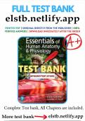 Test Bank for Essentials of Human Anatomy & Physiology, 13th Edition by Marieb & Keller