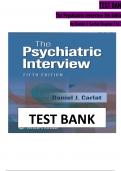 TEST BANK For The Psychiatric Interview 5th Edition by Daniel Carlat, ISBN: 9781975212971, All 35 Chapters Covered, Verified Latest Edition