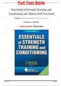 Test Bank for Essentials of Strength Training and Conditioning 4th Edition Haff / All Chapters 1 - 24 / Full Complete