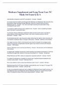 Medicare Supplement and Long Term Care NC  Study Set Exam Q & A