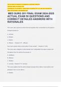 MED SURG 201 FINAL EXAM 2024-2025 ACTUAL EXAM 50 QUESTIONS AND CORRECT DETAILED ANSWERS WITH RATIONALES