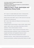 NSG170 Test 3: Fluid, electrolytes and metabolism Study Guide