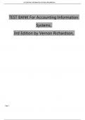 Accounting Information Systems, 3rd Edition TEST BANK by Vernon Richardson, Verified Chapters 1 - 18, Complete Newest Version