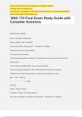 NSG 170 Final Exam Study Guide with Complete Solutions