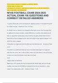 NFHS FOOTBALL EXAM 2024-2025 ACTUAL EXAM 100 QUESTIONS AND CORRECT DETAILED ANSWERS