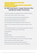 Nr 326 Final Exam 2 Latest Versions /Nur 326 Mental Health Final Exam