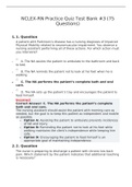 NCLEX-RN Practice Quiz Test Bank #3-100% CORRECT ANSWERS 