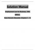 SOLUTION MANUAL For Employment Law for Business, 10th Edition by Dawn Bennett-Alexander, Verified Chapters 1 - 16, Complete Newest Version