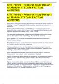 CITI Training - Research Study Design - All Modules 178 Quiz & ACTUAL ANSWERS. 