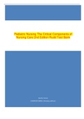 Pediatric Nursing The Critical CoPediatric Nursing The Critical Components of Nursing Care 2nd Edition Rudd Test Bank_NURS 3425/Pediatric Nursing The Critical Components of Nursing Care 2nd Edition Rudd Test Bank_NURS 3425Pediatric Nursing The Critical Co