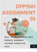 DPP1501 ASSIGNMENT 05 ELECTIVE | SEMESTER 2| DUE 25 SEPTEMBER 2024 | 