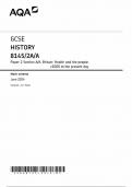 AQA GCSE HISTORY MARK SCHEME PAPER 2 SECTION A/A 2024 (8145/2A/A: Britain: Health and the people:c1000 to the present day)