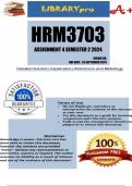 HRM3703 Assignment 4 Full Solutions Semester 2 2024 - DUE 26 September 2024