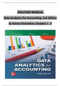 TEST BANK For Data Analytics for Accounting, 3rd Edition by Vernon Richardson, Verified Chapters 1 - 9, Complete Newest Version