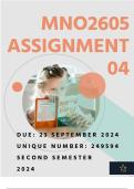 MNO2605 ASSIGNMENT 04 | SEMESTER 02 | DUE: 23 SEPTEMBER 2024 |