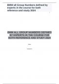 BMW all Group Numbers defined by experts in the course for both reference and study 2024