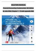 SOLUTION MANUAL For Financial Accounting Fundamentals, 8th Edition By John Wild, Verified Chapters 1 - 13, Complete Newest Version