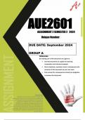 AUE2601 assignment 2 semester 2 2024 (Group A)