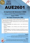 AUE2601 Assignment 2A (COMPLETE ANSWERS) Semester 2 2024 - DUE 18 September 2024