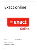 Exact online opdracht