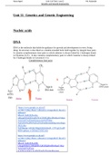 Unit 11- Genetics and Genetic Engineering Nucleic acids.