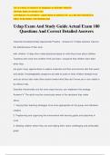 Udap Exam And Study Guide Actual Exam 180 Questions And Correct Detailed Answers