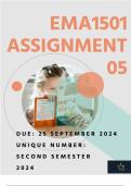 EMA1501 ASSIGNMENT 5 | SEMESTER 2 | DUE 25 SEPTEMBER 2024|