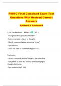 PMH-C Final Combined Exam Test  Questions With Revised Correct  Answers   Revised & Reviewed 