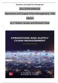 Solution Manual For Operations and Supply Chain Management, 16th Edition by F. Robert Jacobs and Richard Chase, Verified Chapters 1 - 22, Complete Newest Version