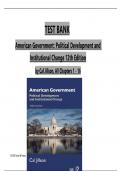 Test Bank for American Government Political Development and Institutional Change 12th Edition By Cal Jillson