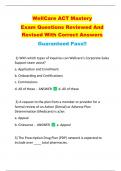 WellCare ACT Mastery   Exam Questions Reviewed And  Revised With Correct Answers  Guaranteed Pass!! WellCare ACT Mastery   Exam Questions Reviewed And  Revised With Correct Answers  Guaranteed Pass!! 