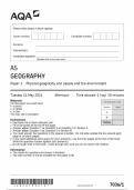 AQA A-level GEOGRAPHY/AQA AS GEOGRAPHY Paper 1&2QP And Marking Scheme 2024