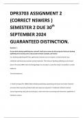 DPR3703 ASSIGNMENT 2 (CORRECT NSWERS ) SEMESTER 2 DUE 30th SEPTEMBER 2024 GUARANTEED DISTINCTION.