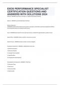 EXOS PERFORMANCE SPECIALIST CERTIFICATION QUESTIONS AND ANSWERS WITH SOLUTIONS 2024