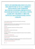 FDNY Z51 REFRIGERATION EXAM 2  2024-2025 WITH ACTUAL CORRECT  QUESTIONS AND VERIFIED  DETAILED ANSWERS |FREQUENTLY  TESTED QUESTIONS AND SOLUTIONS  |ALREADY GRADED A+|BRAND  NEW!!|GUARANTEED PASS|LATEST  UPDATE