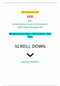 Official Summer 2024 OCR GCSE Combined Science B Twenty First Century Science J260/03: Physics (Foundation Tier) Merged Question Paper + Mark Scheme + Data Sheet