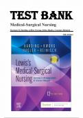 Test Bank for Lewis Medical Surgical Nursing 12th Edition by Mariann M. Harding, Jeffrey Kwong, Debra Hagler All Chapters Covered (Chapters 1 to 69) Correct Answers with Rationale | Graded A+