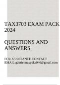 TAX3703 Exam pack 2024(Taxation of Estates) Questions and answers