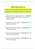 IHOP -Menu/Server  Exam Tested Questions Reviewed  And Revised With Correct Answers 