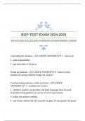 BOP BUNDLED EXAMS WITH GUARANTEED ACCURATE ANSWERS |VERIFIED